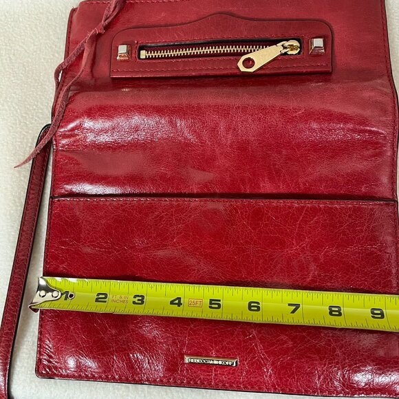 Rebecca Minkoff Red Grained Leather Adjustable Size Strap Crossbody Bag - Picture 14 of 15